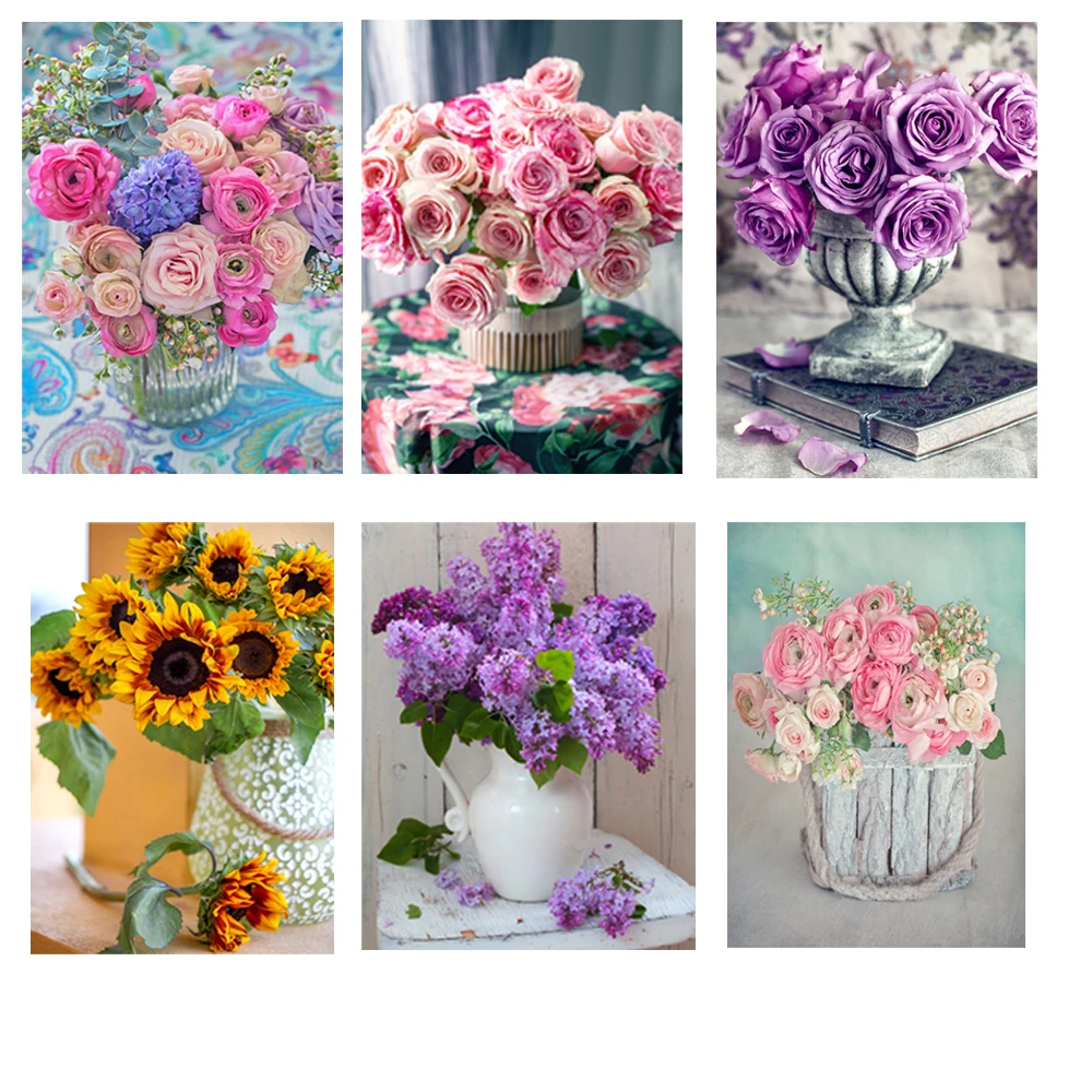 

Искусство для вышивки крестиком Dotz, цветы, букет с бриллиантами