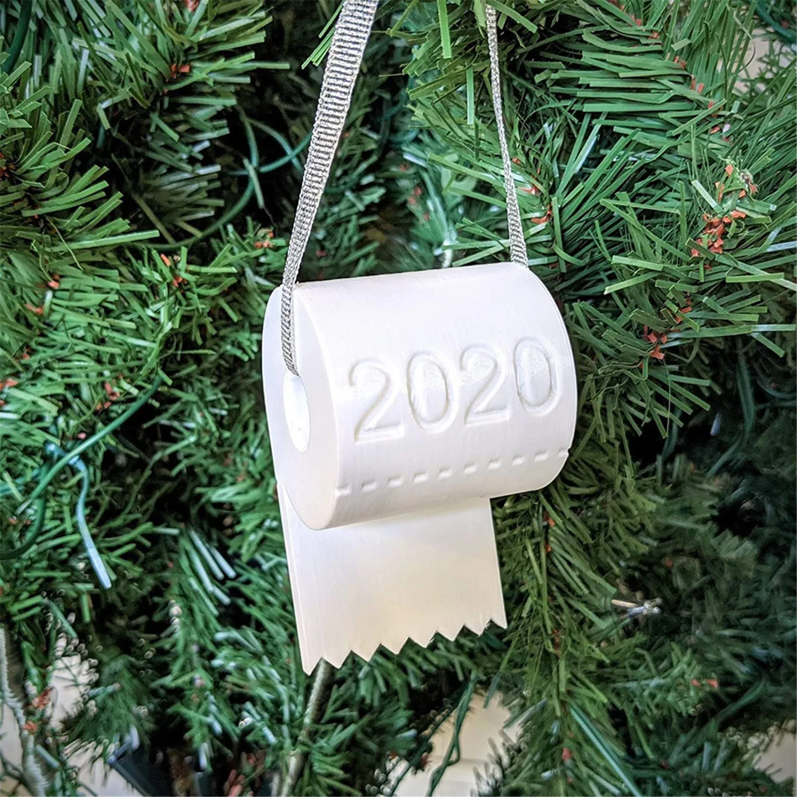 

Toilet Paper Pendant Paper Towel Hook Holder Christmas Tree Roll Paper Ornament DIY Pendant Hanging for Gifts Home Xmas Tree