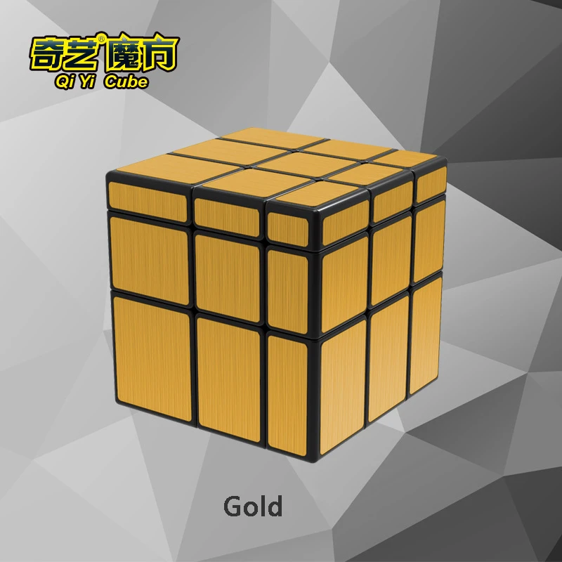 Новый зеркальный куб QIYI 3x3x3 волшебный скоростной серебряные и золотые наклейки