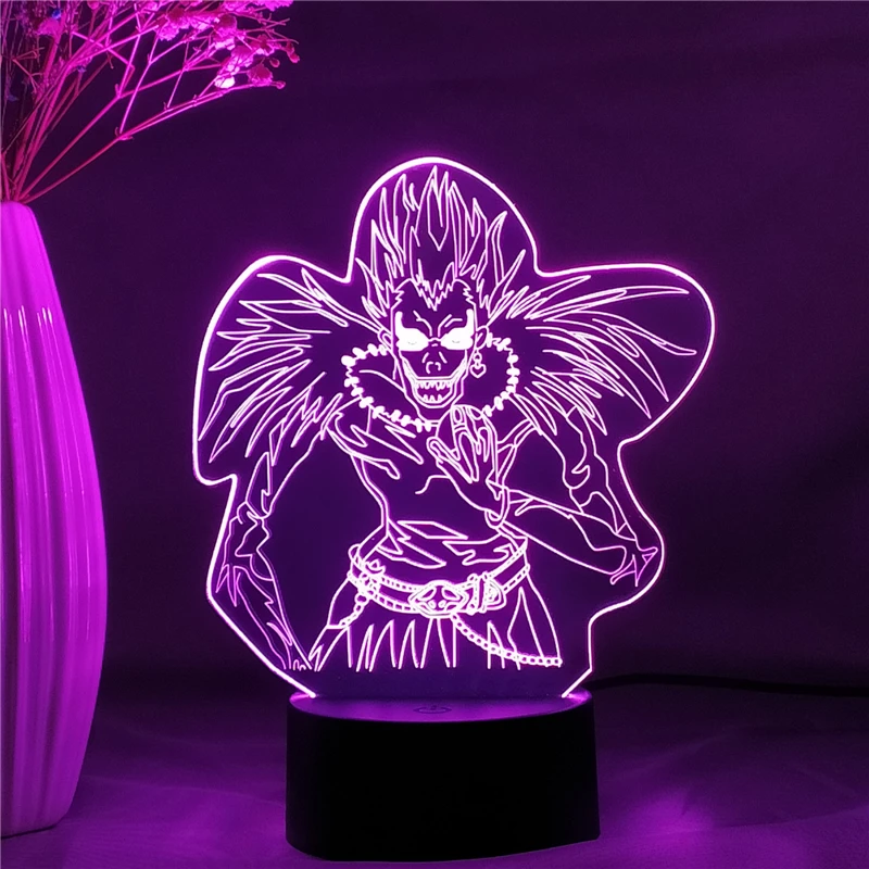 

Manga Death Note Figure Led 3D Night Light for Room Decor Idea Kids Child Bedroom decoration Table Lamp Anime Figure Ryuk