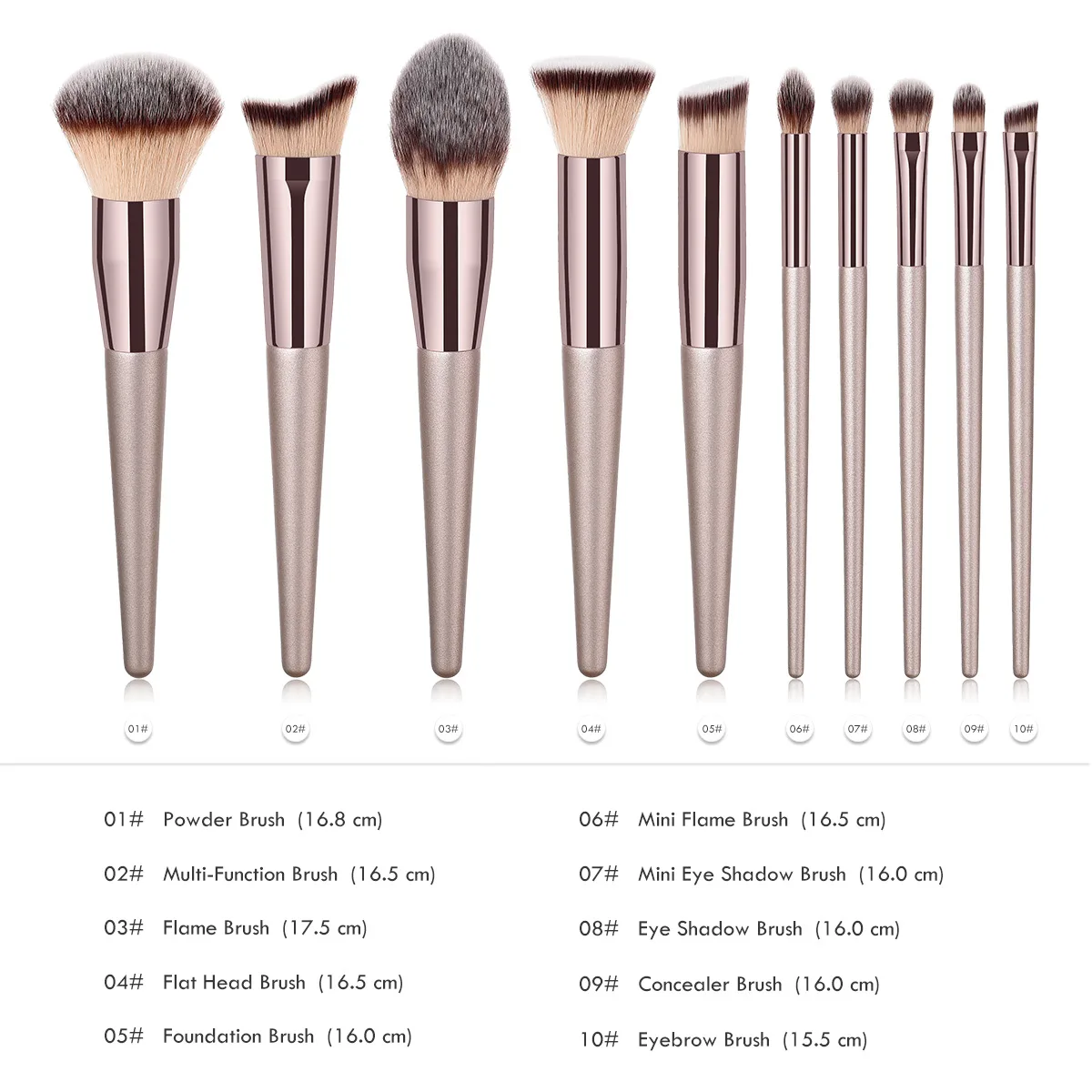 

10PCS Makeup Brushes Cosmetic Set Wooden Handle Eyebrow Eyeshadow Foundation Brush Big Powder Blusher lip Brush