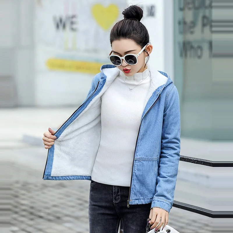 Однотонные меховые джинсы с отложным воротником куртка для женщин повседневная
