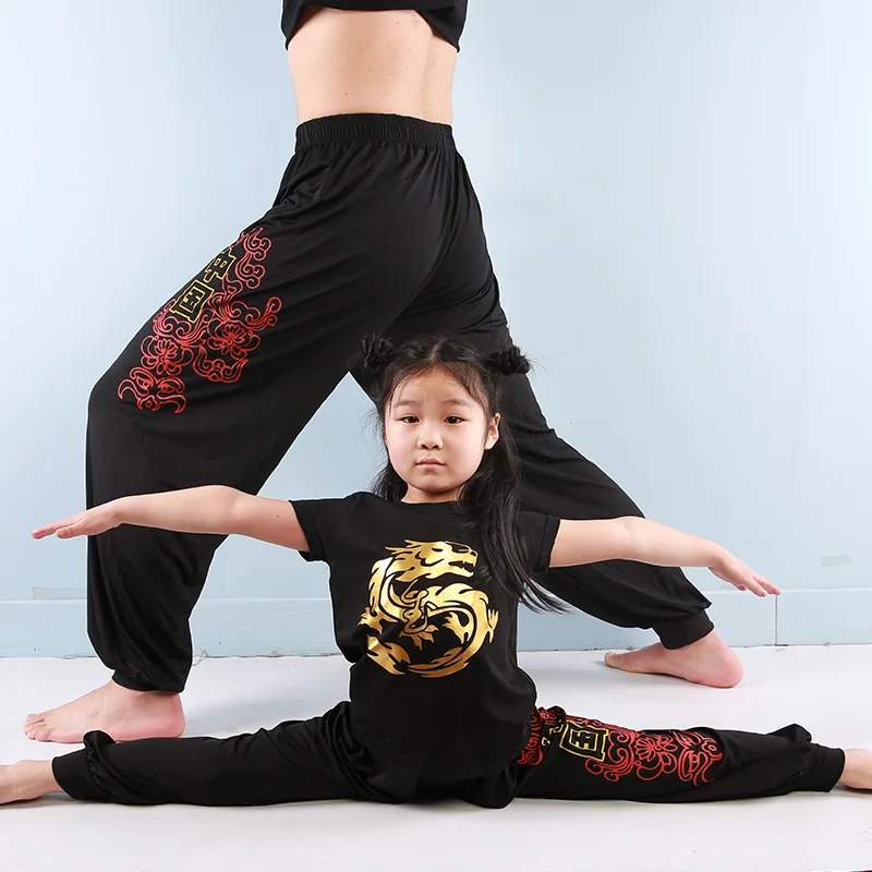Детские штаны для занятий боевыми искусствами свободные в китайском стиле