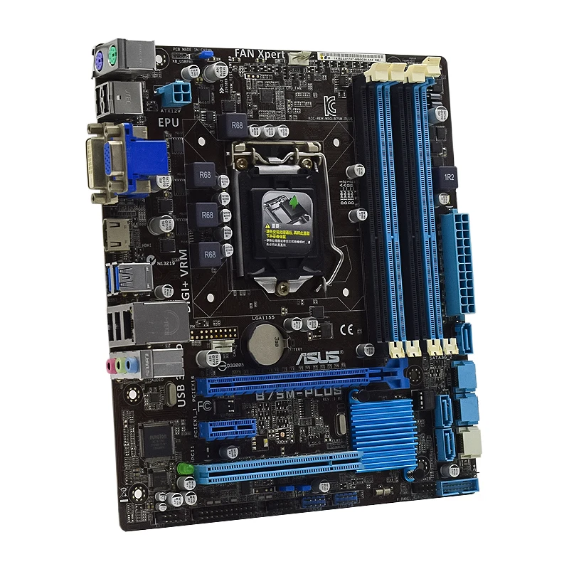 asus b75m plus lga 1155 motherboard ddr3 32gb for core i3 3245 i7 2600 cpus pci e 3 0 intel b75 dvi usb3 0 micro atx placa mãe free global shippi