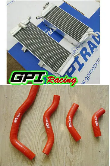 Алюминиевый радиатор и красный шланг для Honda CRF450X CRF 450X 05 15 2006 2007 2008 2009 2010 2015