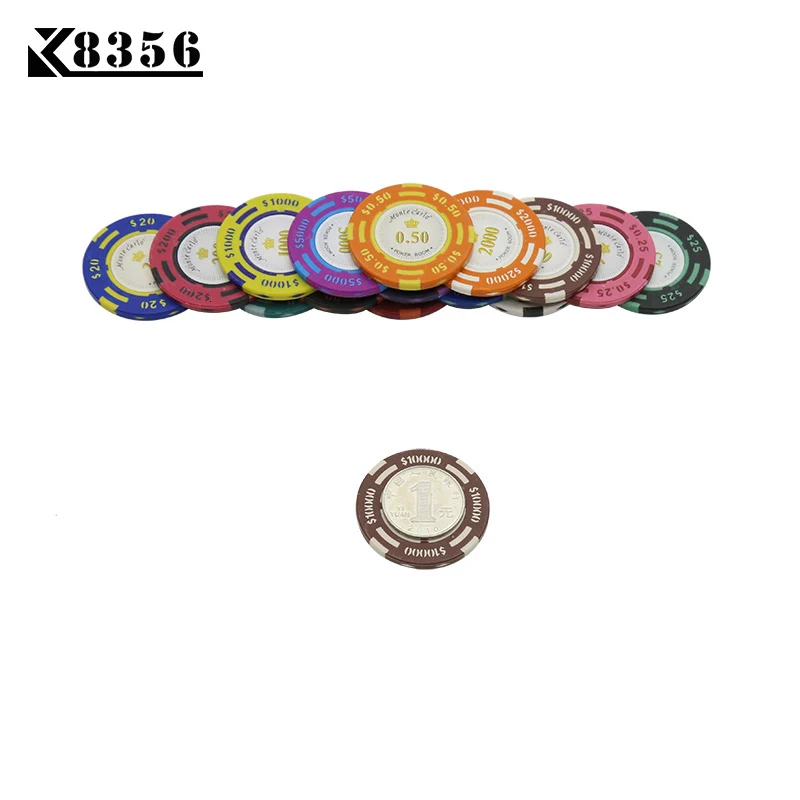 K8356 25 шт./лот 14 г двойной цвет USD пленка глина Техасский Холдем чип покерные игровые карты чипы маджонг баккарат монета баккарат чипы