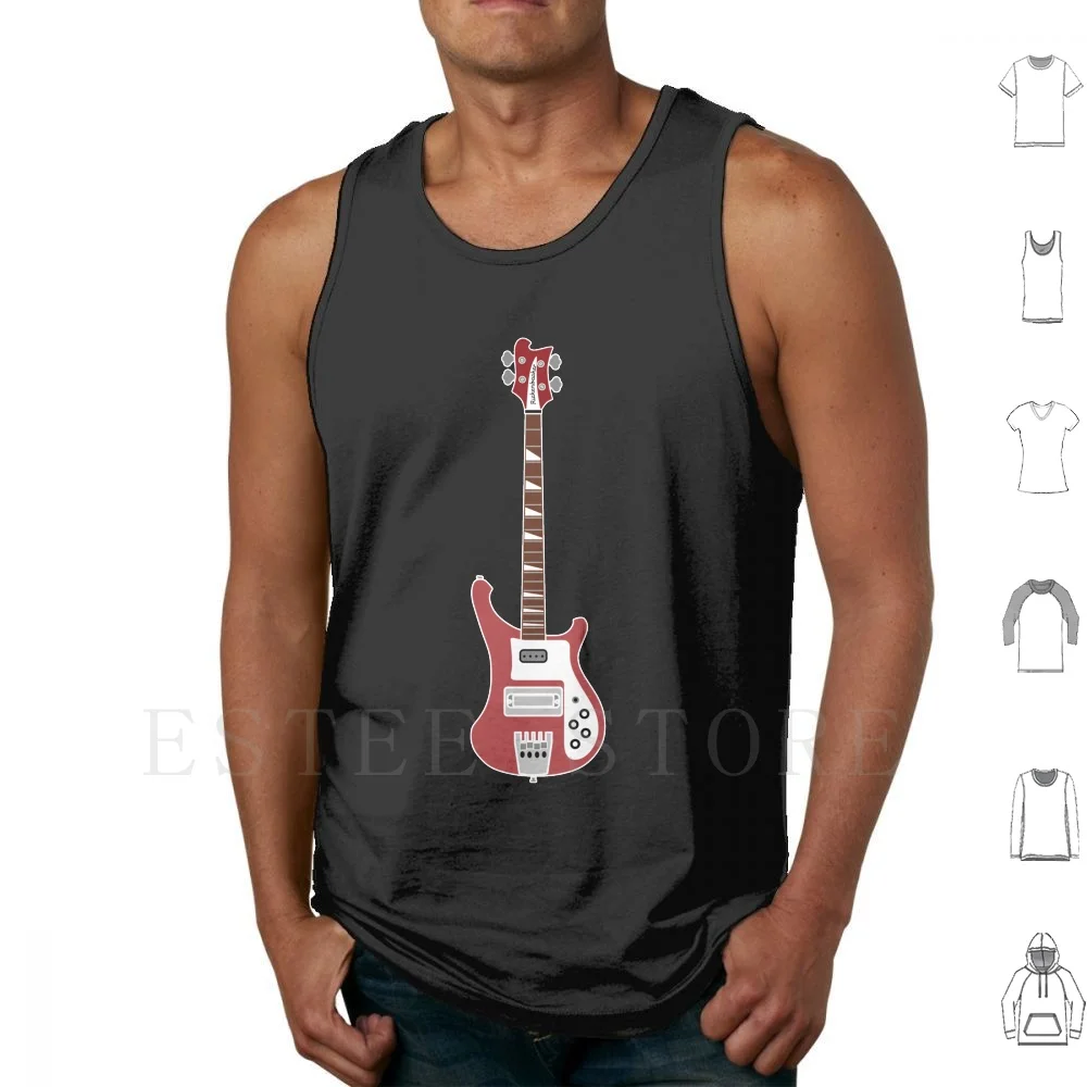 

Guitar Silhouettes-Bass Tank Tops Vest Sleeveless Guitar Headstock Tuning String Music Neck Country Indie Alternative