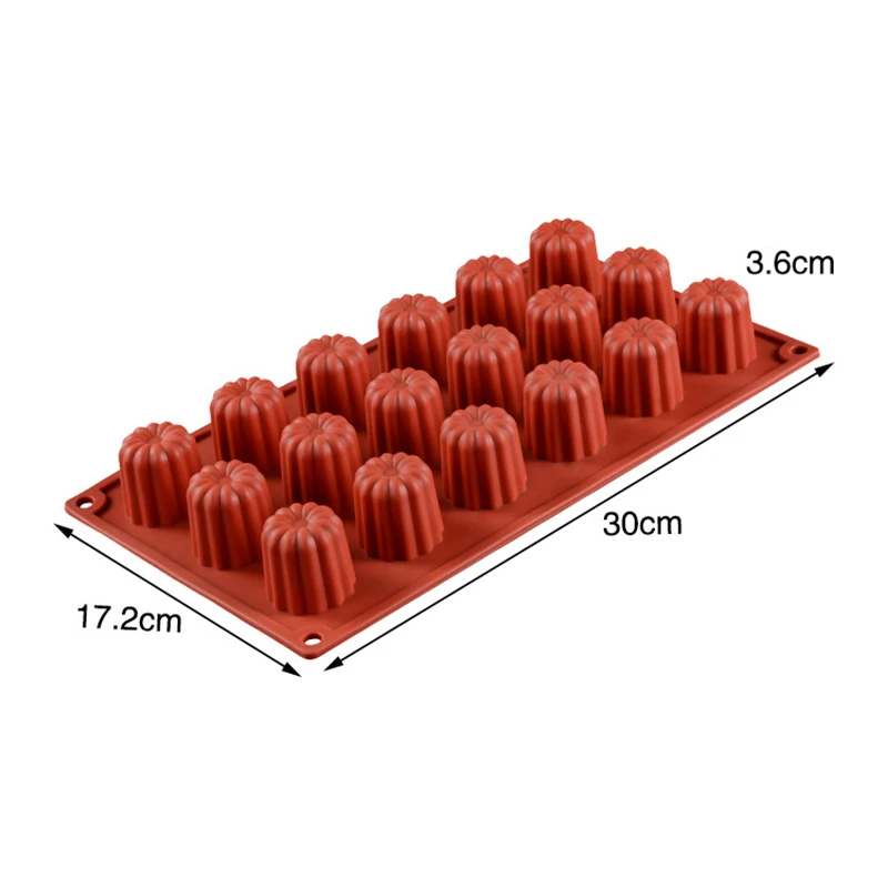 

DIY Baking Tools 18 Holes Caneles Silicone Cake Mold Bordelais Fluted Cake Pudding Mold Cakes Mousse Cupcake