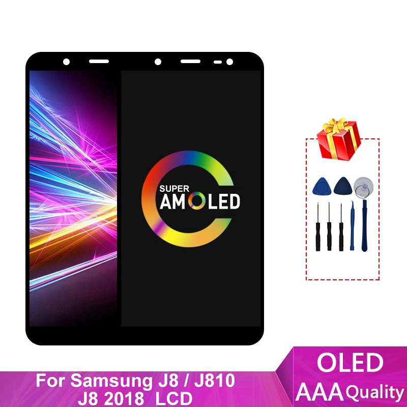 Super AMOLED For Samsung Galaxy J800FN J800 J810F J810Y LCD Touch Screen Digitizer Display Replacement Parts J810 J8 2018 LCD enlarge