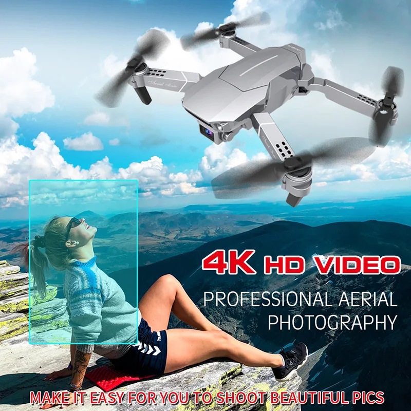 2020 Новый Радиоуправляемый Дрон Квадрокоптер 4K HD камера Широкоугольный складной
