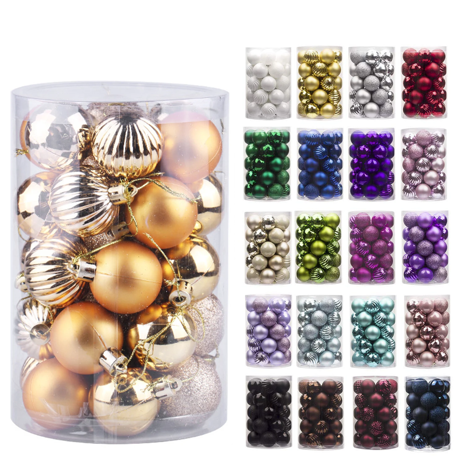 

34pcs 4cm Christmas Tree Decorations Balls Bauble Xmas Party Hanging Ball Ornaments Christmas Decorations for Home New Year Gift
