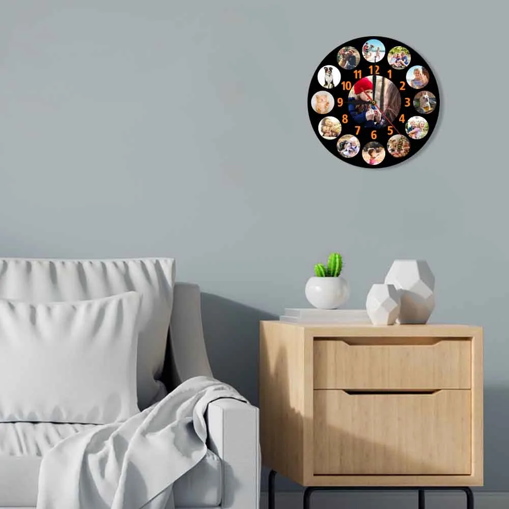 Коллаж для семейных фотографий на заказ 13 в Инстаграме с оранжевыми цифрами