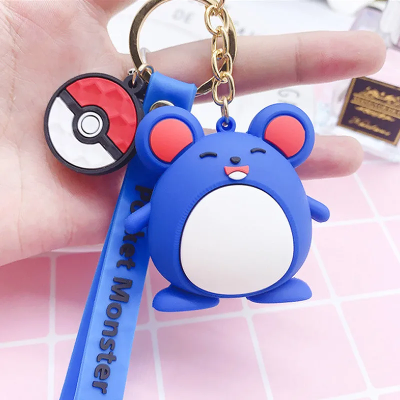 type 8 3D Аниме Фигурка Pokemon Go брелок милый Пикачу кольцо для ключей с игрушкой орнамент подвеска брелок для ключей детский брелок подарок - Цвет: type 8