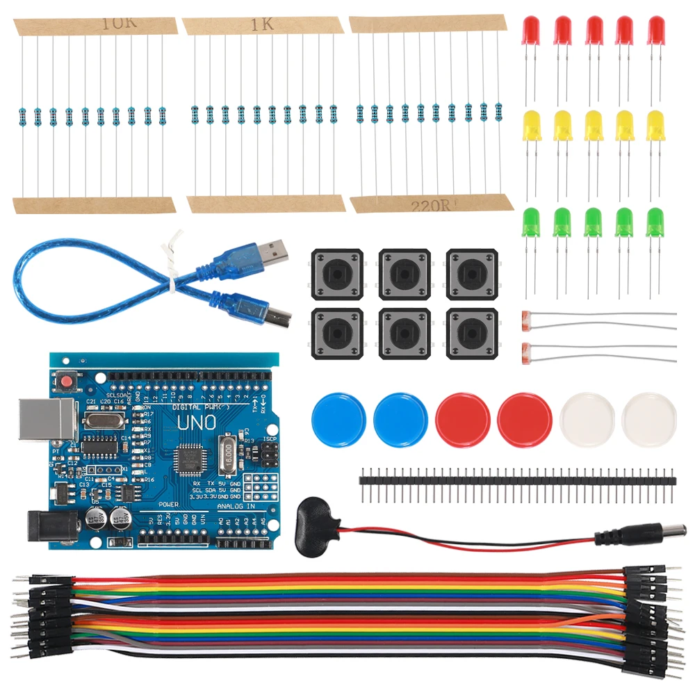

Uno R3 new Starter Kit mini Breadboard LED jumper wire button Sensor Motor Relay Module for arduino Compatile with UNO R3