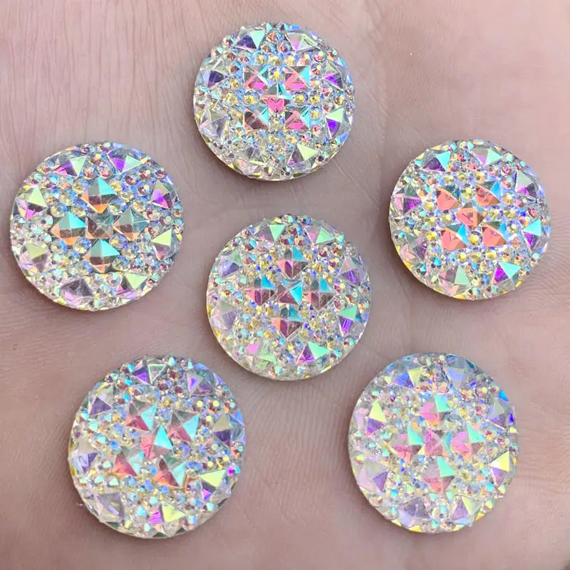 

Each size Crystal AB Resin Flatback Rhinestones Round Crystal Stones Non Hotfix Scrapbook Strass for DIY Crafts -HB39