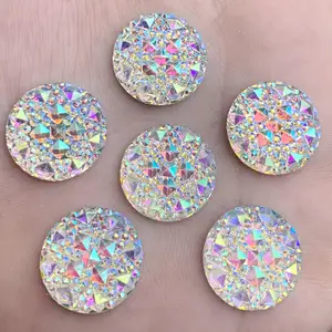 Each Size Crystal AB Resin Flatback Rhinestones Round Crystal Stones Non Hotfix Scrapbook Strass for DIY Crafts -HB39