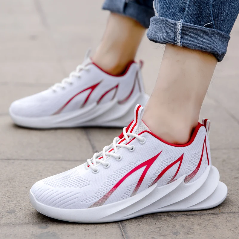 Дизайнерские кроссовки с акулой мужская повседневная обувь из сетчатого