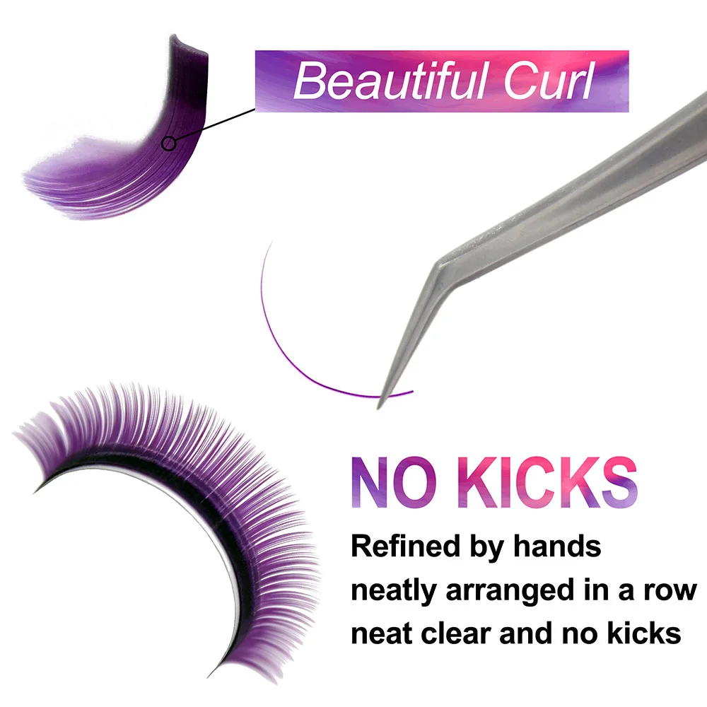 Kimcci накладные ресницы из норки радужного цвета индивидуальные прививки