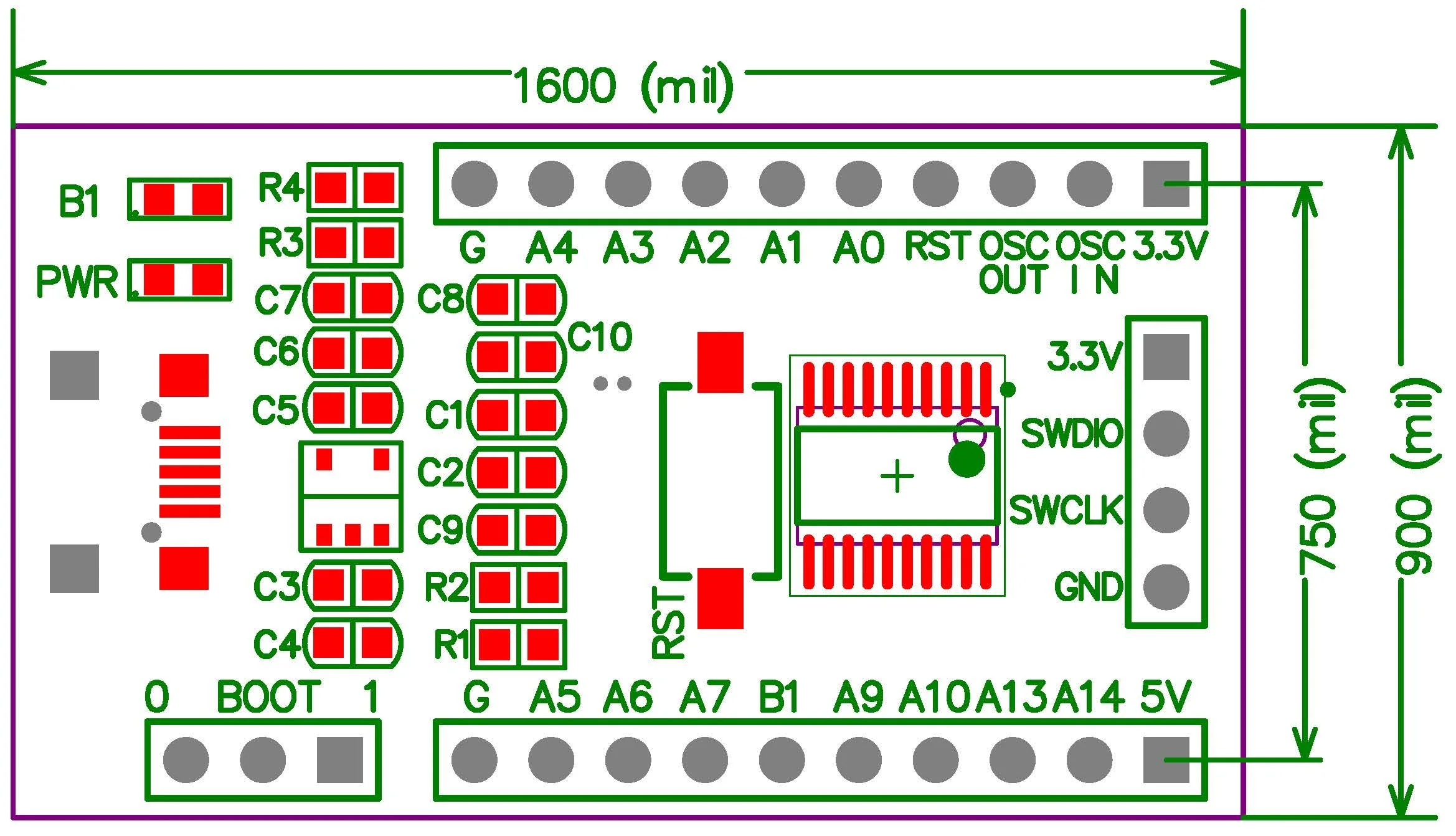 Минимальная системная основная плата Gd32f130f8p6 Gd32f130 макетная заменяет обучающую