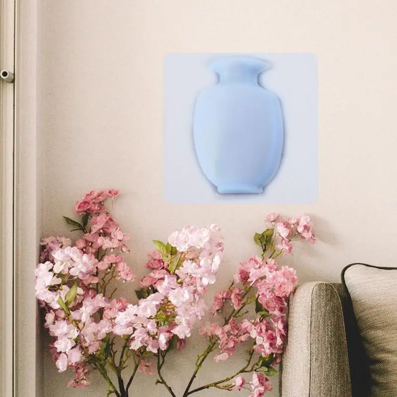 3D DIY ваза настенная силикагелевая ваза креативные Цветы Наклейка на стену домашний офис гостиная украшение дома аксессуары