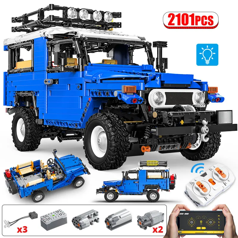 

2101pcs City Technical LED RC Climb Off-road Car Building Blocks APP Remote Control Sports Vehicle Bricks Toys For Boys Gifts