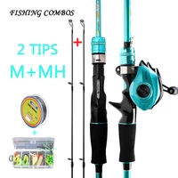 ourbest carbon lure fishing rod set spinning casting rods combos with baitcasting reels