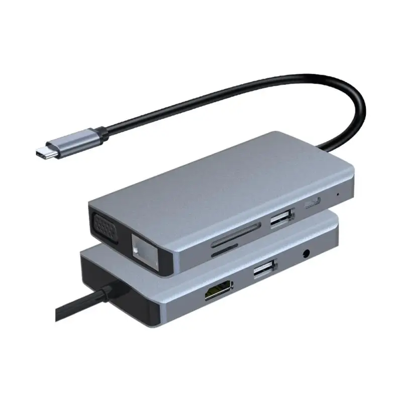 

Док-станция 9 в 1 с USB Type-C и кардридером для SD и TF-карт