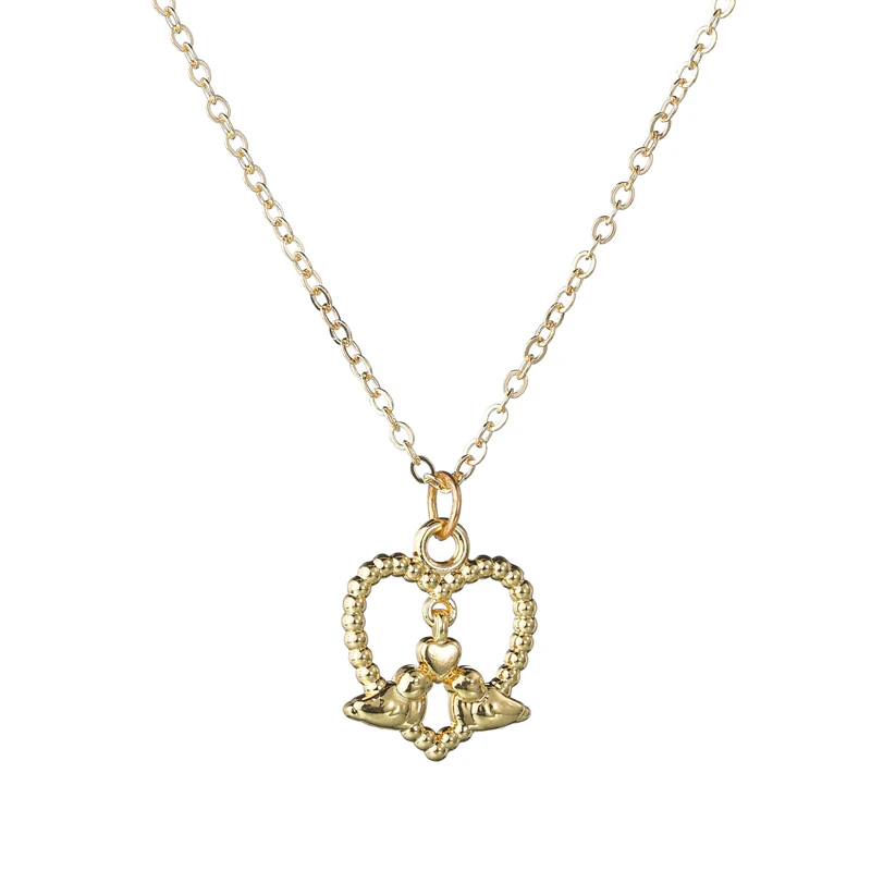 Модное ожерелье сердце крест животный дизайн золотой цвет полый лист звезда