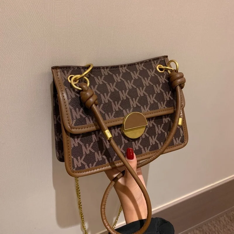 

Bag women 2021 new fashion Korean women's bag old flower Single Shoulder Messenger chain niche design women's bag armpit bag