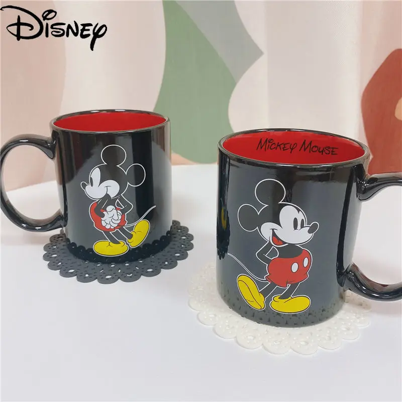 

Disney Porcelain Mug Classic Cartoon Pattern Mickey Mug Simple Large Capacity Water Cup Milk Coffee Cup