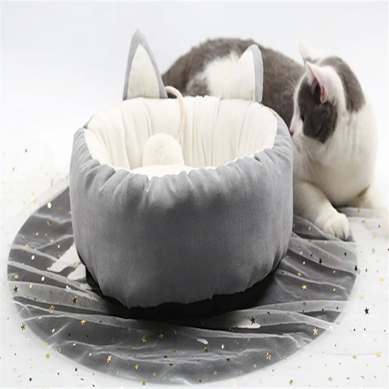 Комфортная кровать для кошек домашних животных зимняя подстилка щенков и сна