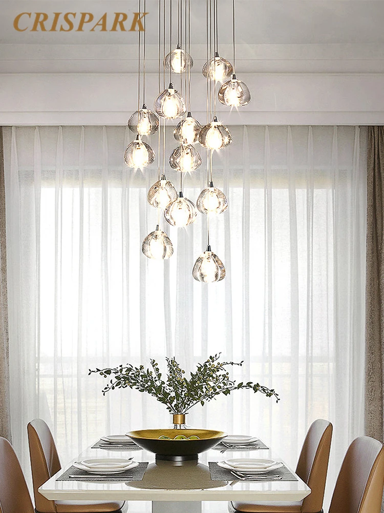 Современная светодиодсветодиодный потолочная лампа Хрустальная подвесная