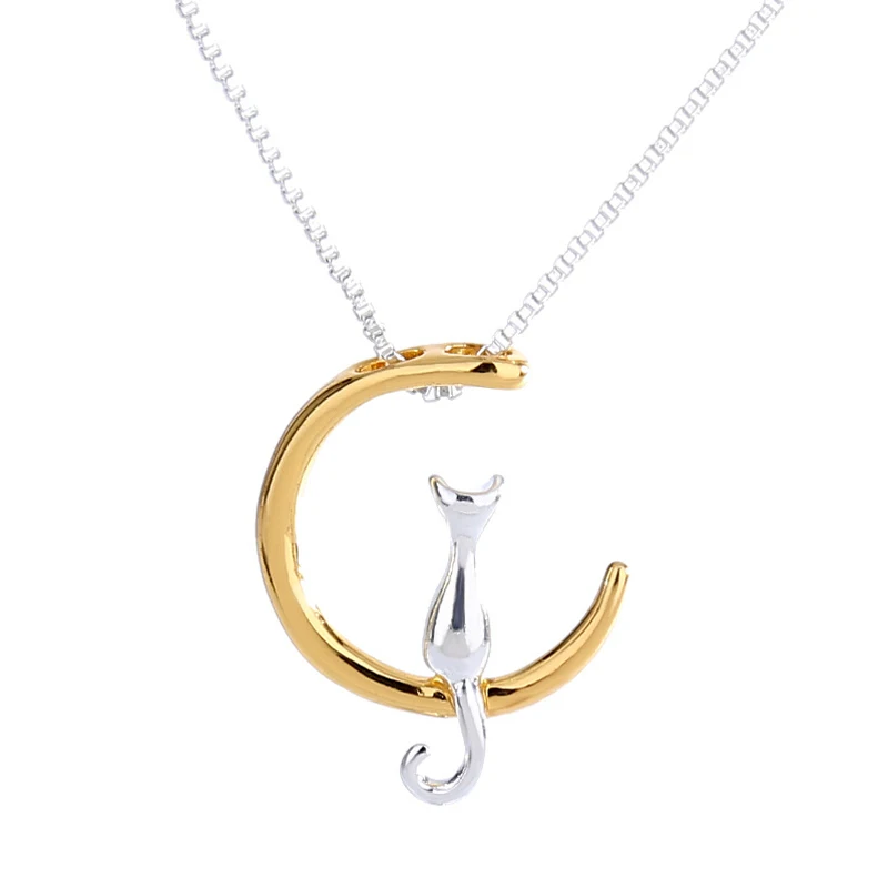 Лидер продаж модное ожерелье с подвеской в виде кота и Луны Очаровательное