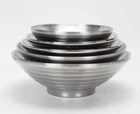 20pcs 304 stainless steel bowl 20cm large double layers rice noodle soup bowls food container for family restaurants wholesale