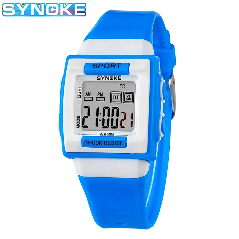 

SYNOKE Children Watch Sports Cute Waterproof LED Display Repeater Stop Watch Kids Electronic Watch Chronograph Relogio Boys Gift