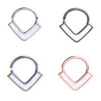 1pc v shaped nose ring hoop septum rings copper ear stud tragus cartilage helix earring eyebrow lip piercing nariz body jewelry