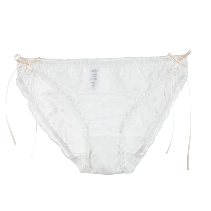 

Sexy Mesh Underwear Female Japanese Small Clear Transparent Girl Low Waist Briefs Summer Lolita Seamless Lingerie Femme