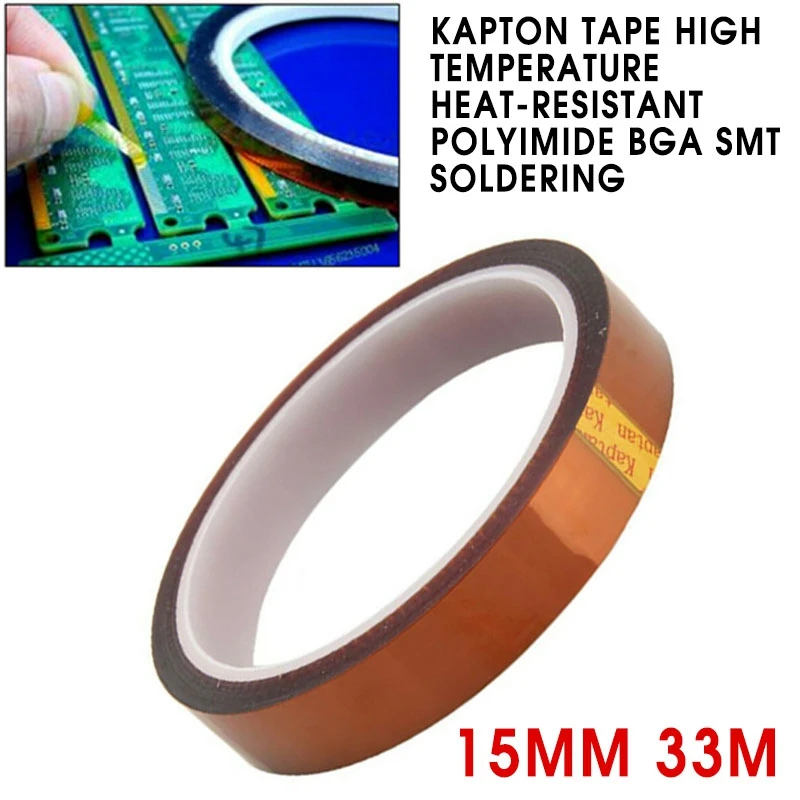 15 мм/25 мм 33 м лента Kapton высокотемпературный термостойкий Полиимид BGA SMT пайка клеи