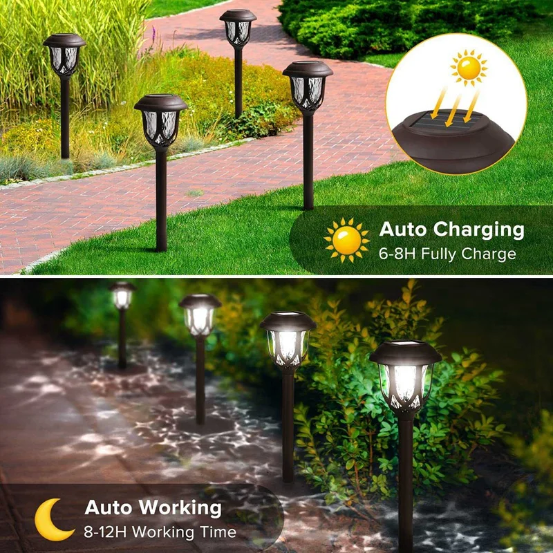

Solar Lights Outdoor Decorative, 10 Pack Solar Pathway Lights Waterproof LED Solar Garden Lights Solar Powered Outdoor