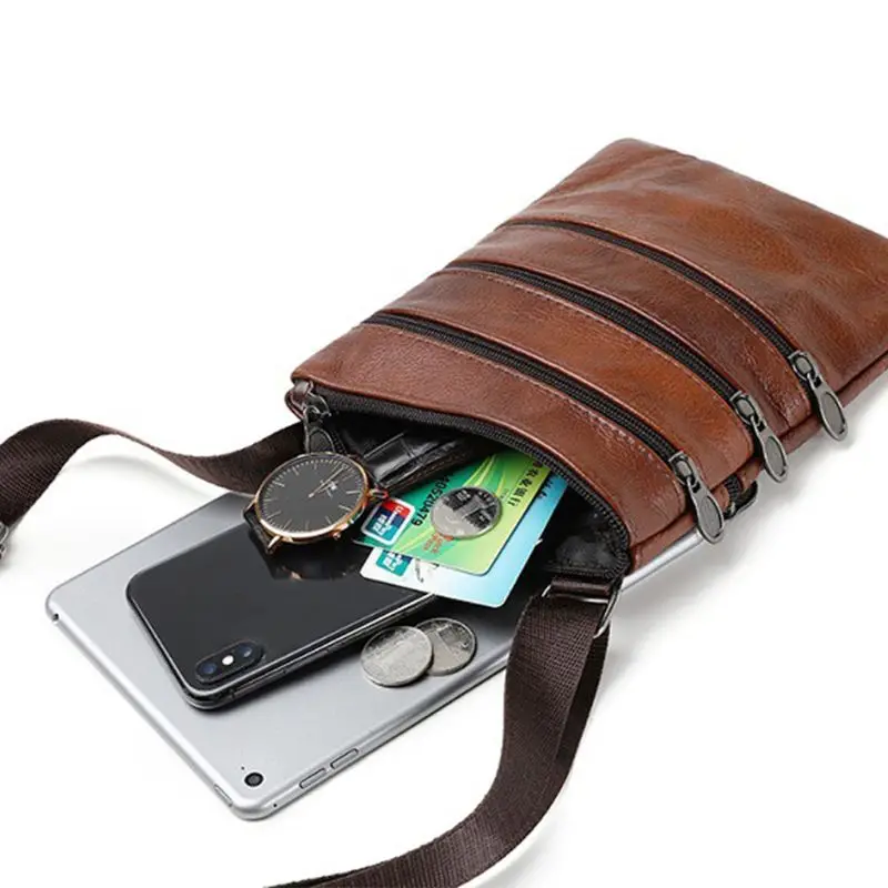 

Vintage Men Crossbody Shoulder Messenger Bag PU Leather Handbag Purse New