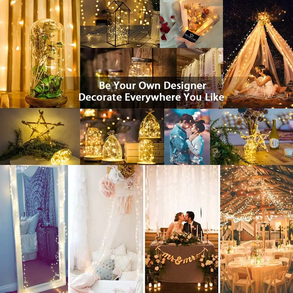 

2M 3M 4M 5M Copper Wire LED String lights Holiday lighting Fairy Garland For Christmas Trees Wedding Party Decor Merry Christmas