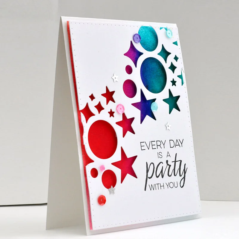 Блестящее украшение металлические режущие штампы трафареты звезды * точки