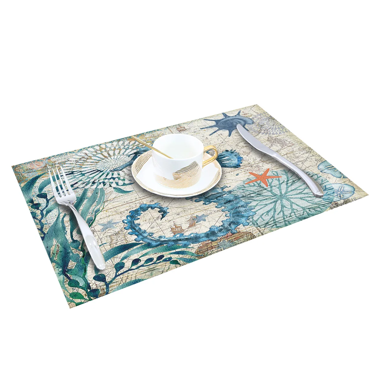4 6 штук в партии комплект Коврики на стол морской Стиль конек жизнь Столовая