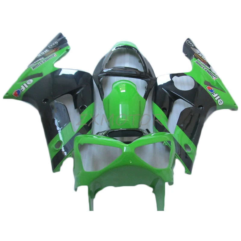 

Комплект обтекателей для мотоцикла 2003 2004 Kawasaki ZX6R, сменные Обтекатели зеленого и черного цвета на вторичном рынке ZX6R 03 04 инъекция HJ89