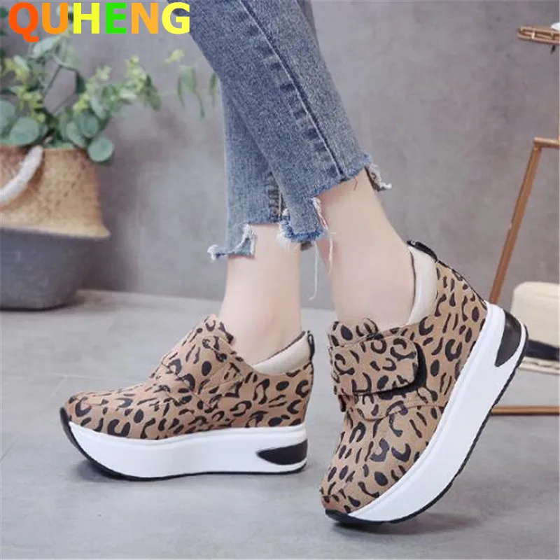 Кроссовки женские замшевые на очень высокой платформе Повседневная модная