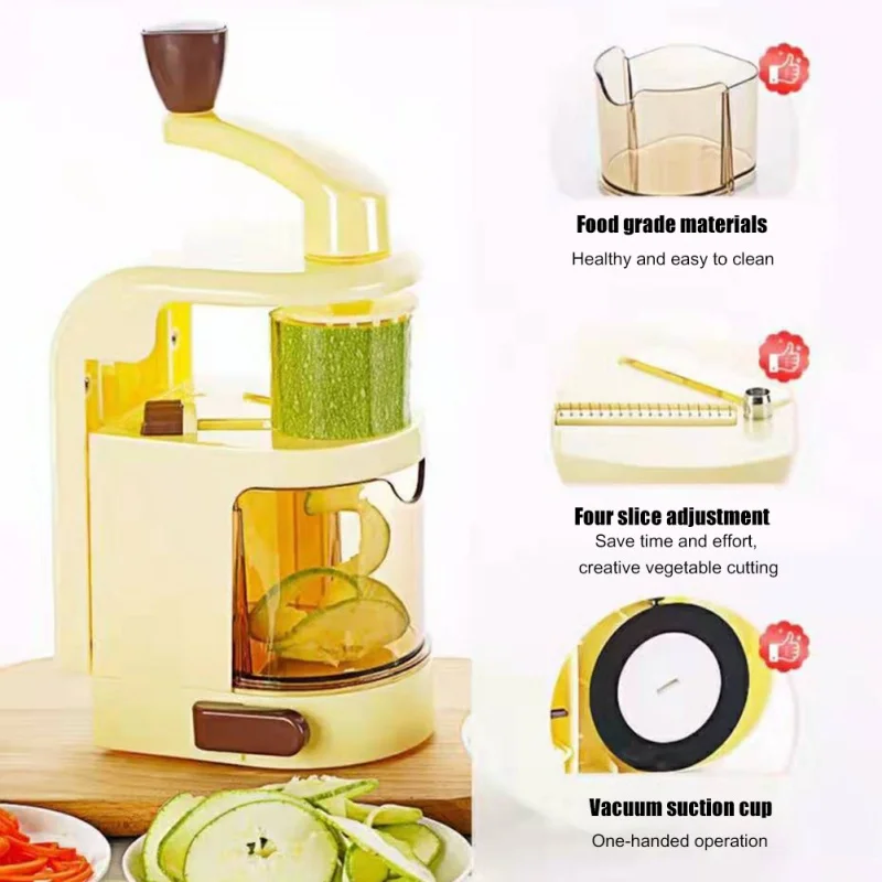

Multi-function Rotary Grater Vegetable Shredded Potato Machine Vegetable Grater Manual Cabbage Kitchen Knife Kitchen Tool 5