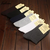 icelion fashion new autumn winter men sock comfortable casual solid color crew cotton one size male breathable socks