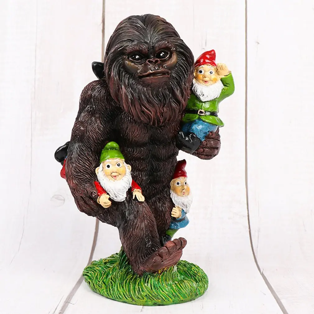 

Bigfoot And Gorilla Statue Garden Bigfoot Statue Resin Ornament Sculptures For Indoor Outdoor Home Lawn Patio Lawn Yard Decor