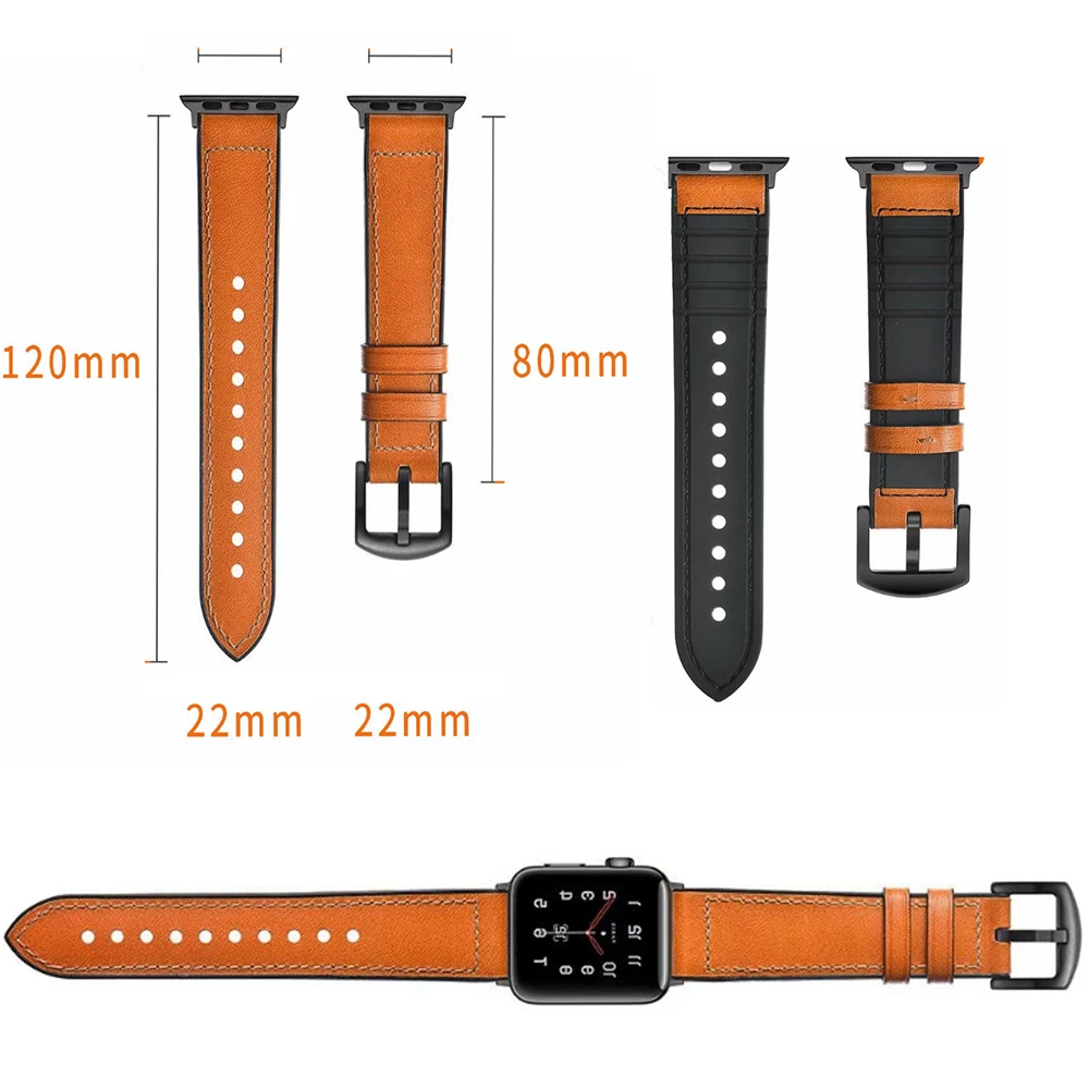 Leather Smart Watch Strap For Apple band 38mm iWatch Sport Bracelet loop strap watch correa breathable belt | Электроника