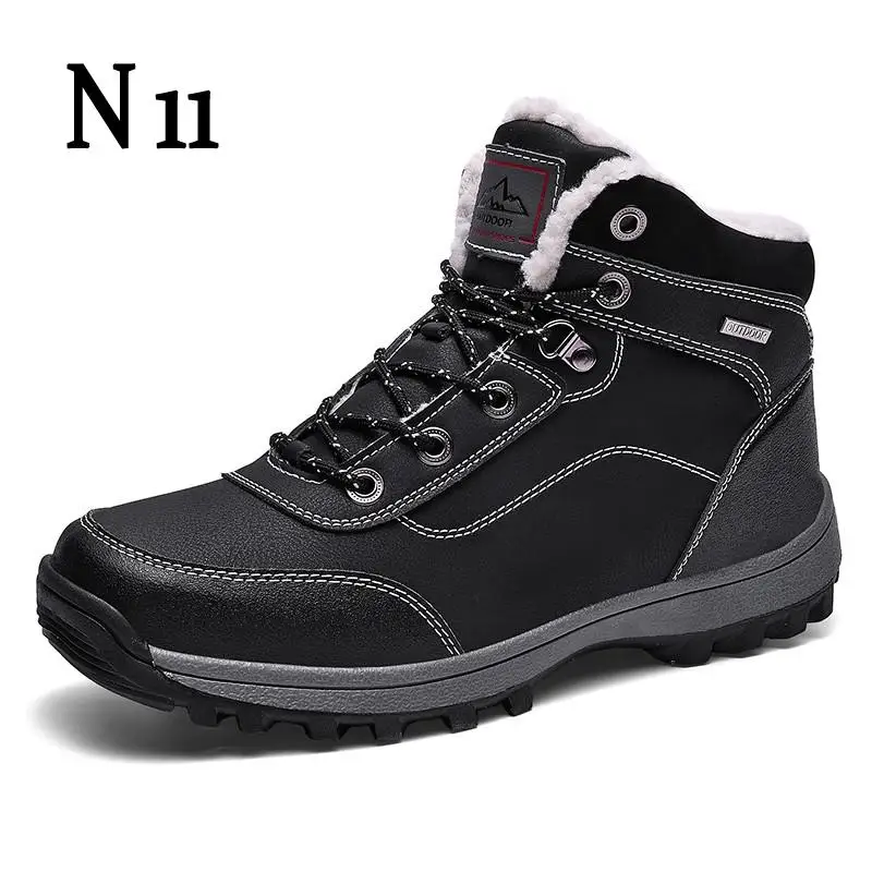 Ботинки мужские кожаные водонепроницаемые Повседневная теплая Уличная обувь